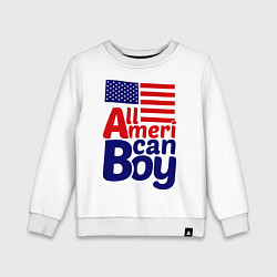 Свитшот хлопковый детский All American Boy, цвет: белый