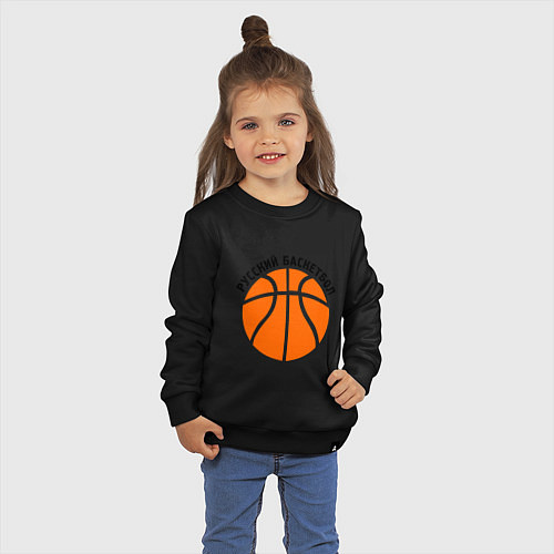 Детский свитшот Русский баскетбол / Черный – фото 3