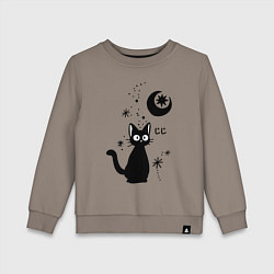 Свитшот хлопковый детский Jiji Cat, цвет: утренний латте