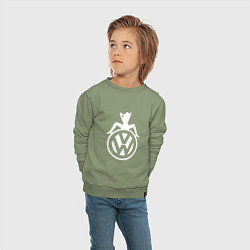 Свитшот хлопковый детский Volkswagen Girl Z, цвет: авокадо — фото 2