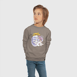 Свитшот хлопковый детский Брейн и Пинки, цвет: утренний латте — фото 2