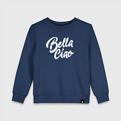 Свитшот хлопковый детский Bella Ciao, цвет: тёмно-синий