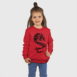Свитшот хлопковый детский Дракон орнамент, цвет: красный — фото 2