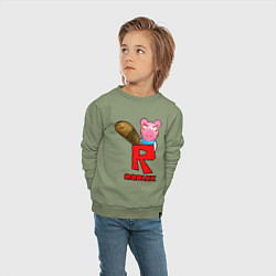 Свитшот хлопковый детский ROBLOX: PIGGI, цвет: авокадо — фото 2