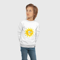 Свитшот хлопковый детский Летнее солнце, цвет: белый — фото 2