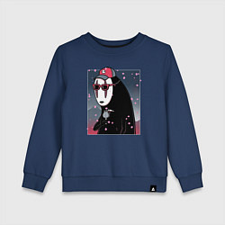 Свитшот хлопковый детский Kaonashi, цвет: тёмно-синий