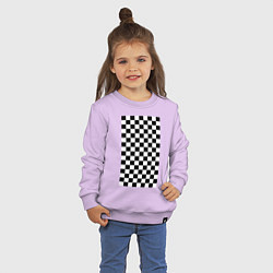 Свитшот хлопковый детский Шахматный пол, цвет: лаванда — фото 2