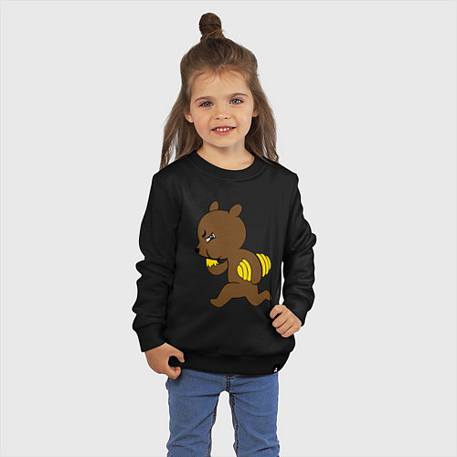 Детский свитшот Медведь украл мёд / Черный – фото 3