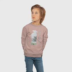 Свитшот хлопковый детский TRDGhoTsuhim, цвет: пыльно-розовый — фото 2