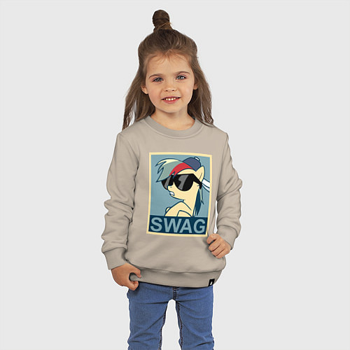 Детский свитшот Rainbow Dash swag / Миндальный – фото 3