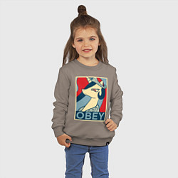 Свитшот хлопковый детский Trixie OBEY, цвет: утренний латте — фото 2