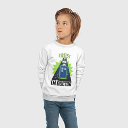 Свитшот хлопковый детский Trust me, i'm doctor who, цвет: белый — фото 2