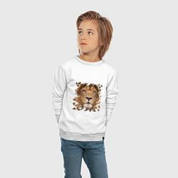 Свитшот хлопковый детский Лев, цвет: белый — фото 2