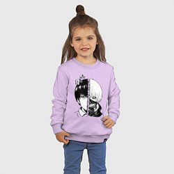 Свитшот хлопковый детский Токийский гуль, цвет: лаванда — фото 2