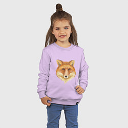 Свитшот хлопковый детский Хитрый лис, цвет: лаванда — фото 2