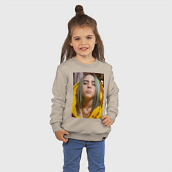 Свитшот хлопковый детский Билли Айлиш Billie Eilish, цвет: миндальный — фото 2