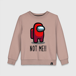 Свитшот хлопковый детский Among Us, Not Me!, цвет: пыльно-розовый
