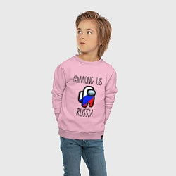 Свитшот хлопковый детский AMONG US, цвет: светло-розовый — фото 2