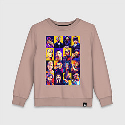 Свитшот хлопковый детский Легенды Рэпа, цвет: пыльно-розовый