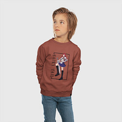 Свитшот хлопковый детский Эрза Скарлет Хвост феи, цвет: кирпичный — фото 2