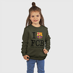 Свитшот хлопковый детский Barcelona FC, цвет: хаки — фото 2