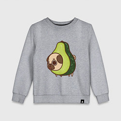 Свитшот хлопковый детский Мопс-авокадо, цвет: меланж