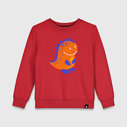 Свитшот хлопковый детский Оранжевый дракончин-динозаврик, цвет: красный