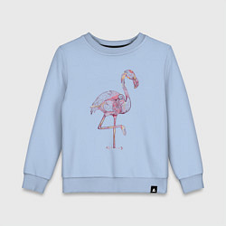 Свитшот хлопковый детский Узорчатый фламинго, цвет: мягкое небо