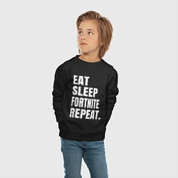 Свитшот хлопковый детский EAT SLEEP FORTNITE REPEAT, цвет: черный — фото 2