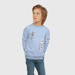 Свитшот хлопковый детский Друзья логотип с конфетами, цвет: мягкое небо — фото 2