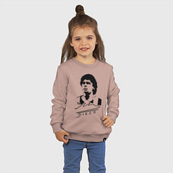 Свитшот хлопковый детский Diego Maradona, цвет: пыльно-розовый — фото 2