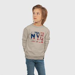 Свитшот хлопковый детский Нью-Йорк Сити, цвет: миндальный — фото 2