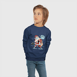 Свитшот хлопковый детский Санта в маске, цвет: тёмно-синий — фото 2