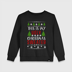 Свитшот хлопковый детский My ugly christmas sweater, цвет: черный