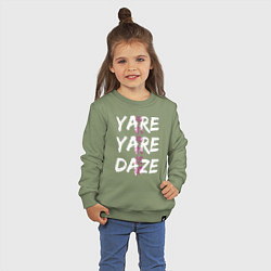 Свитшот хлопковый детский YARE YARE DAZE, цвет: авокадо — фото 2