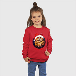 Свитшот хлопковый детский Holiday Owl, цвет: красный — фото 2