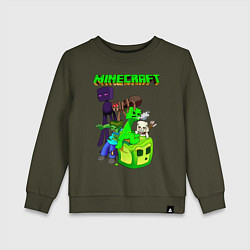 Свитшот хлопковый детский Minecraft, цвет: хаки