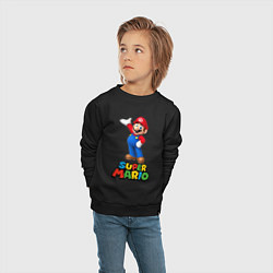 Свитшот хлопковый детский Super Mario, цвет: черный — фото 2