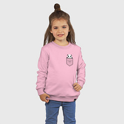 Свитшот хлопковый детский Панда В Кармане, цвет: светло-розовый — фото 2