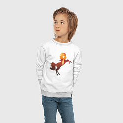 Свитшот хлопковый детский Конь-закат, цвет: белый — фото 2