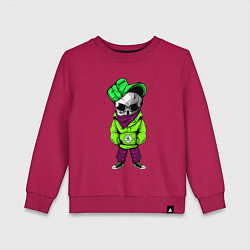 Свитшот хлопковый детский Skoda Skull Z, цвет: маджента