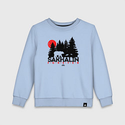 Свитшот хлопковый детский Sakhalin forever, цвет: мягкое небо