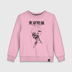 Свитшот хлопковый детский Токийский гуль Кен Канеки, цвет: светло-розовый