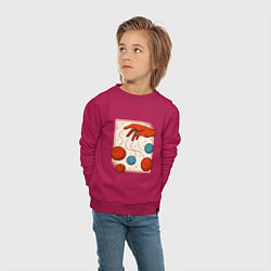 Свитшот хлопковый детский Планеты Марионетки, цвет: маджента — фото 2