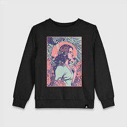 Свитшот хлопковый детский Lana del rey, цвет: черный