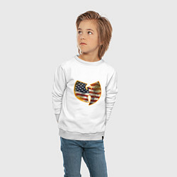 Свитшот хлопковый детский Wu-Tang USA, цвет: белый — фото 2