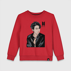 Свитшот хлопковый детский BTS, цвет: красный