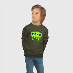Свитшот хлопковый детский Токсик toxik, цвет: хаки — фото 2