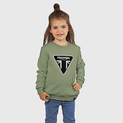 Свитшот хлопковый детский Triumph Мото Лого Z, цвет: авокадо — фото 2