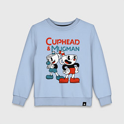 Свитшот хлопковый детский Cuphead & Mugman, цвет: мягкое небо